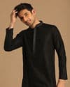 Black Kurta Set With Neck Detailing