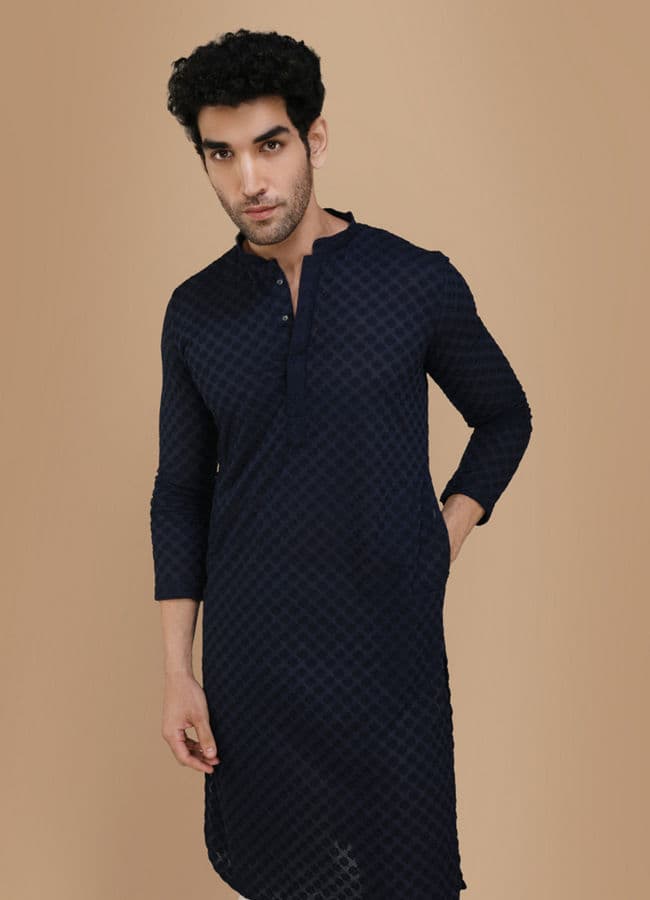 Royal Blue Chikankari Kurta Pajama