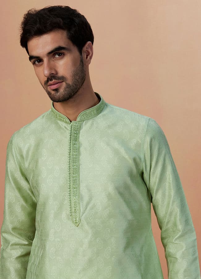 Light Green Paisley Kurta Pajama