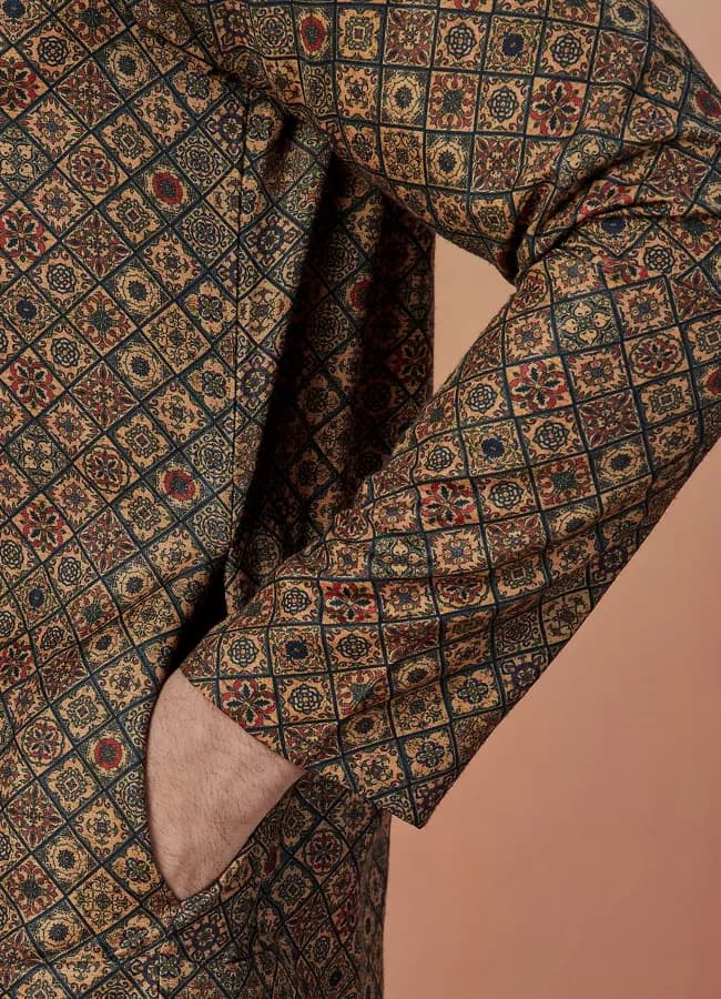 Green Multicolor Printed Kurta Pajama