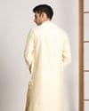 Cream Self Design Occasion Wear Kurta Pajama
