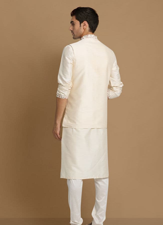 Classic Floral Print Jacket Kurta Set