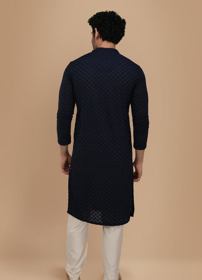 Royal Blue Chikankari Kurta Pajama