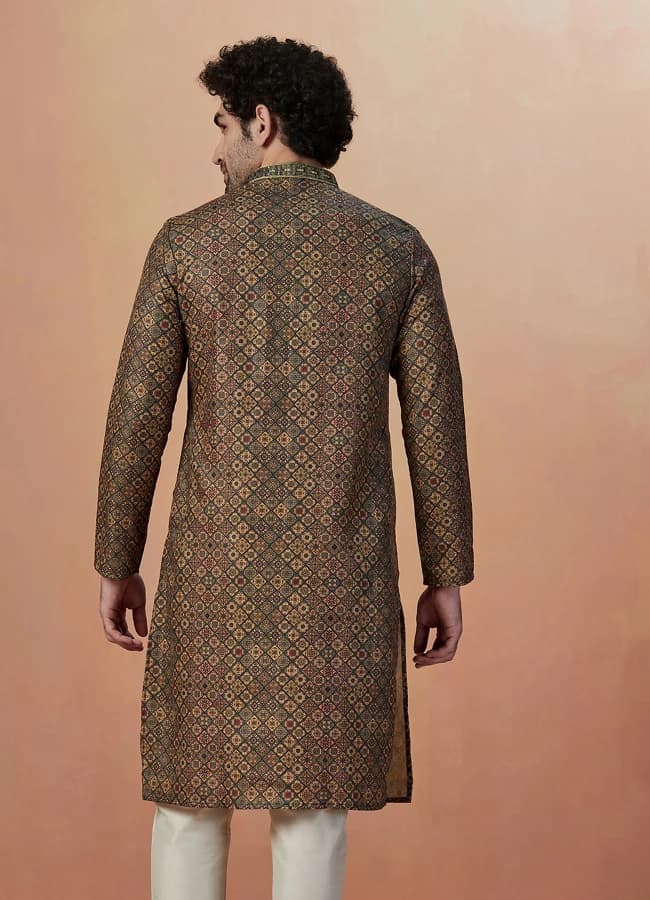 Green Multicolor Printed Kurta Pajama