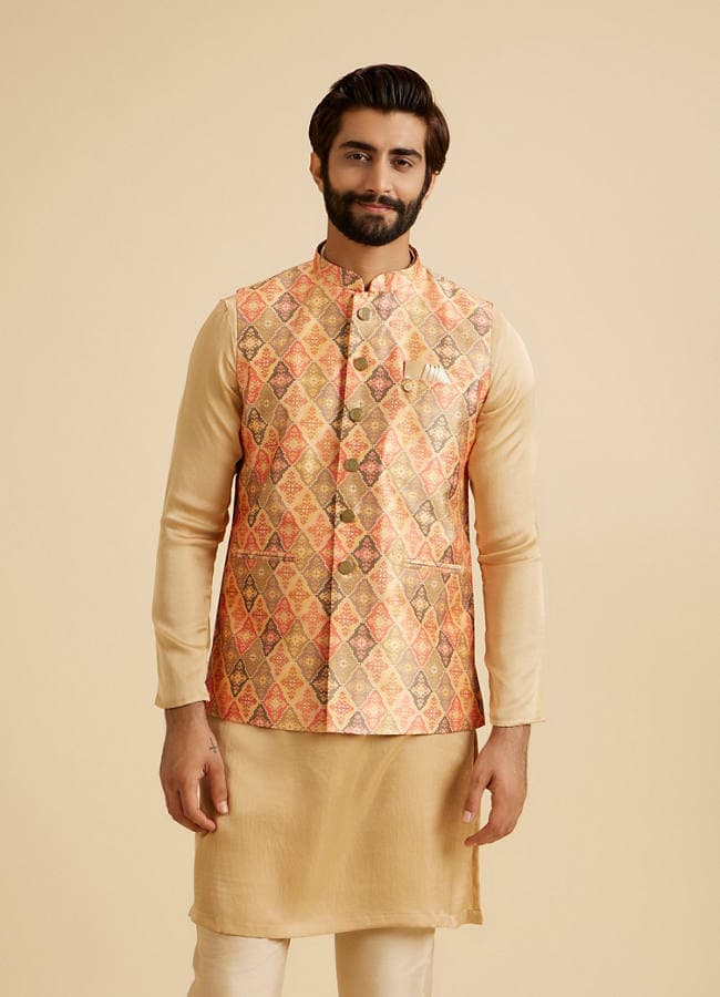 Dazzling Orange Nehru Jacket
