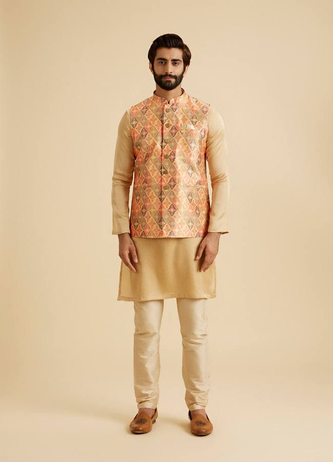 Dazzling Orange Nehru Jacket