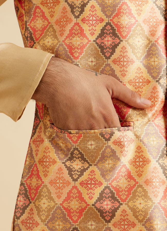 Dazzling Orange Nehru Jacket