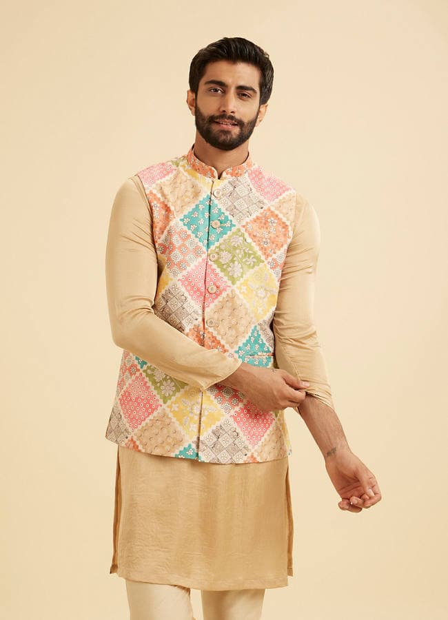 Beige Cotton Elegance Nehru Jacket