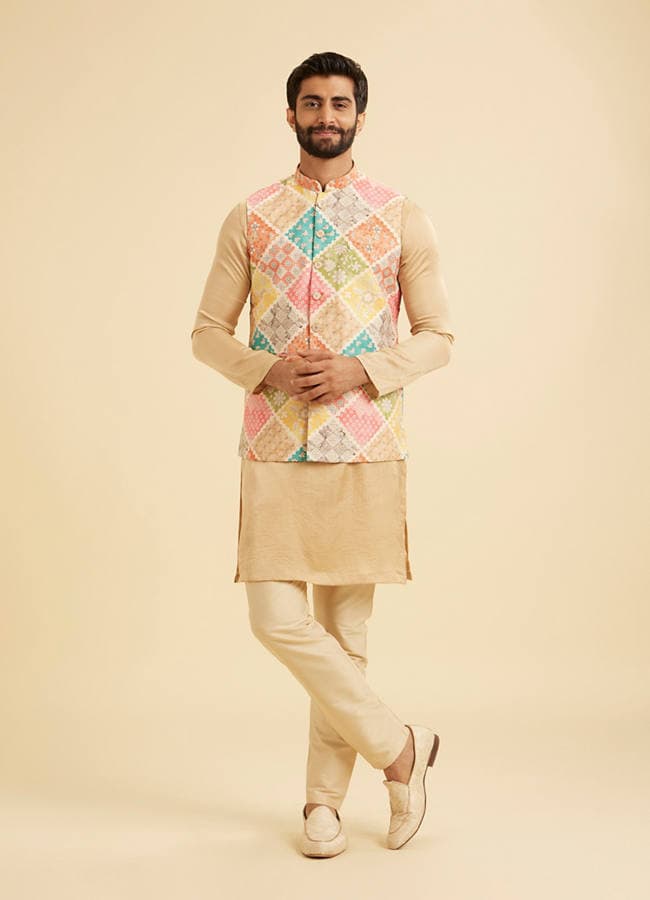 Beige Cotton Elegance Nehru Jacket
