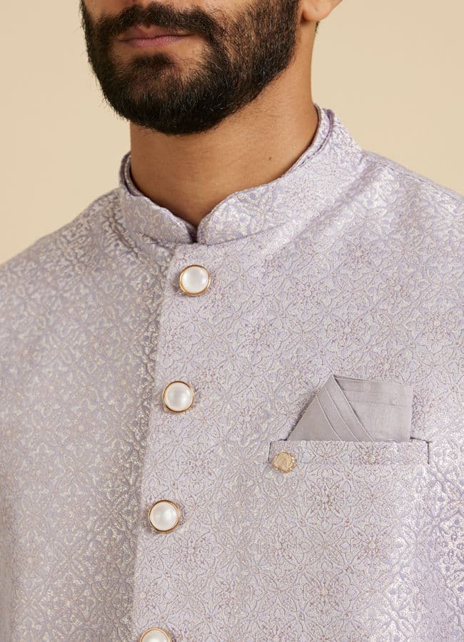 Classic Lilac Jaal Patterned Jacket Set