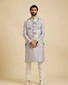 Soft Lilac Medallion Printed Jacket Set