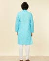 Ocean Blue Self Design Kurta Set