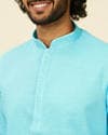 Ocean Blue Self Design Kurta Set