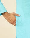 Ocean Blue Self Design Kurta Set