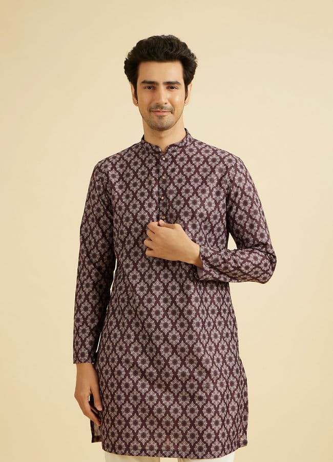 Elegant Wine Hue Men's Kurta