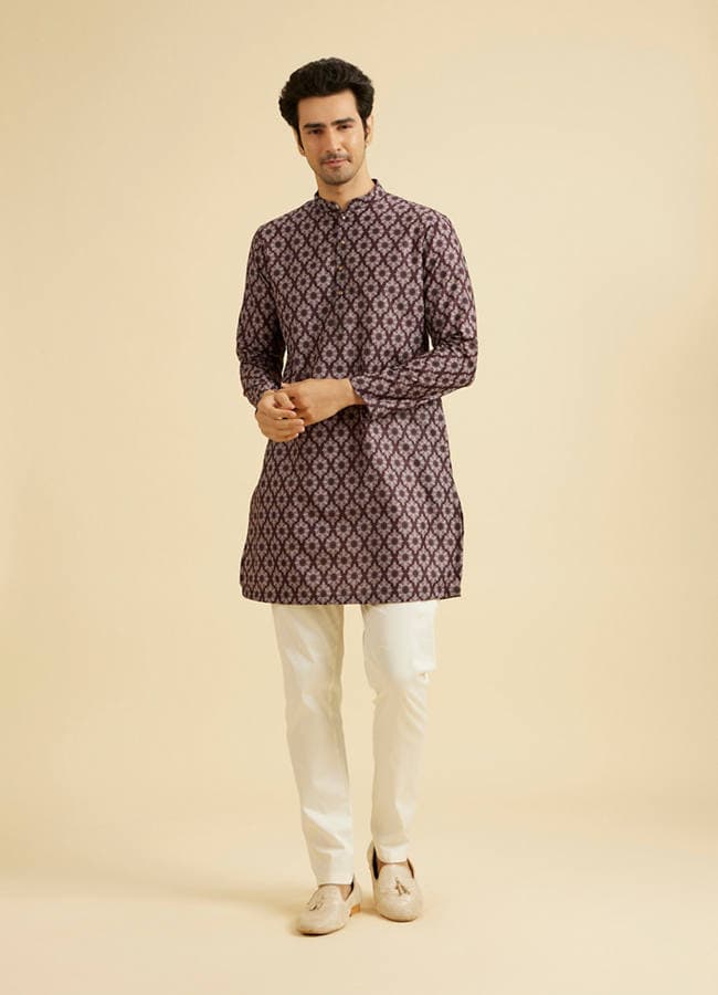 Elegant Wine Hue Men's Kurta