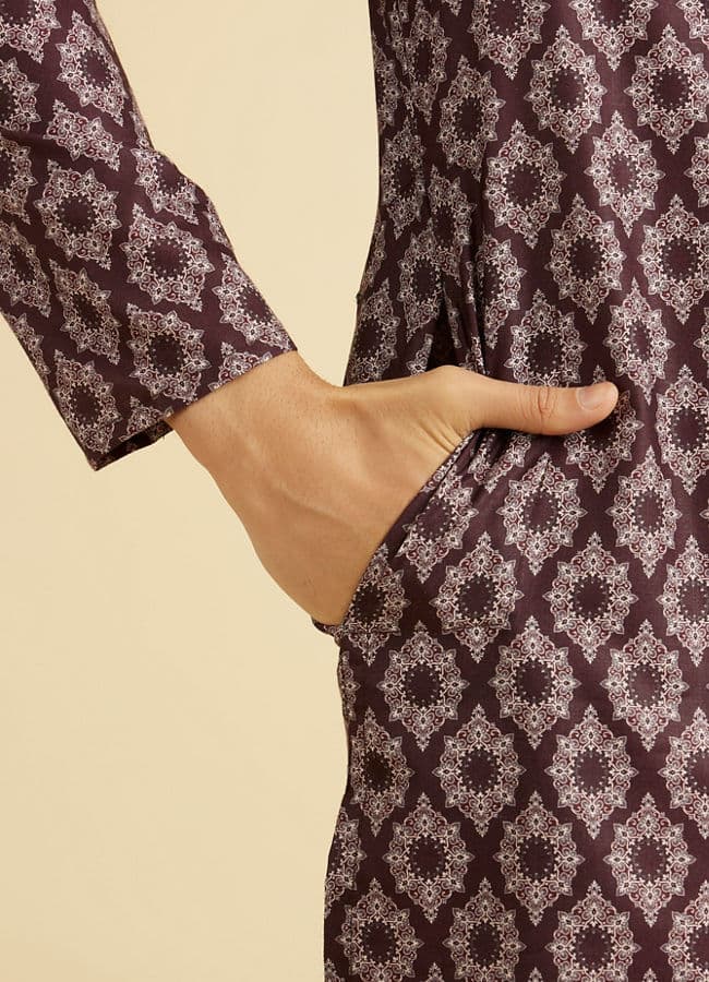 Elegant Wine Hue Men's Kurta