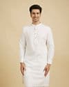 Glimmering White Cotton Kurta