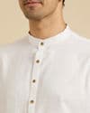 Glimmering White Cotton Kurta