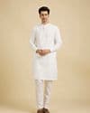 Glimmering White Cotton Kurta