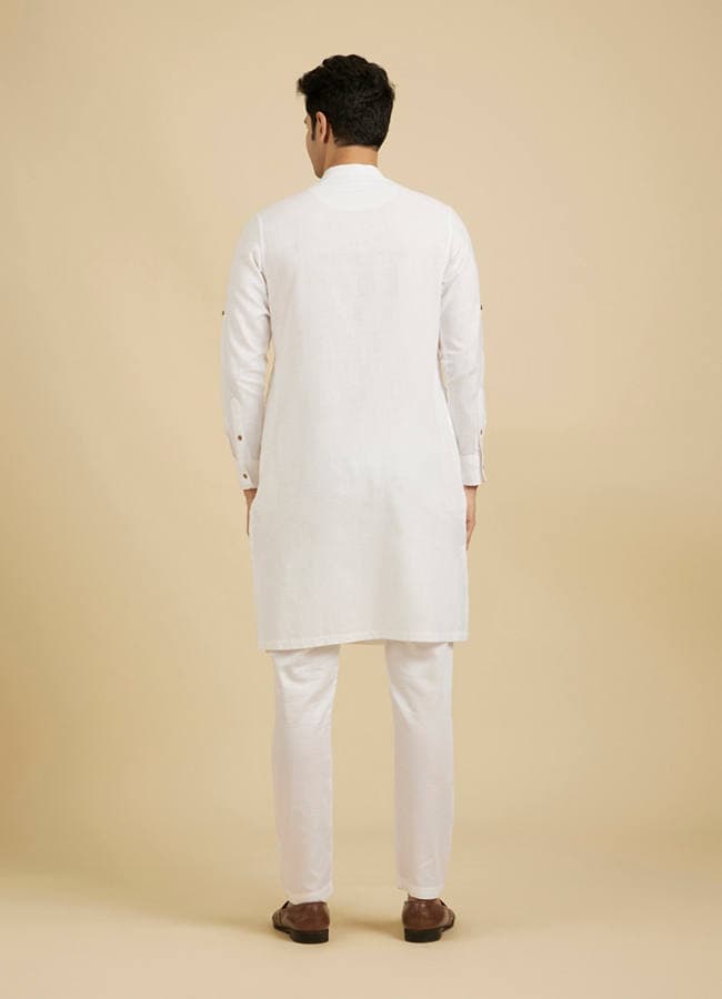 Glimmering White Cotton Kurta