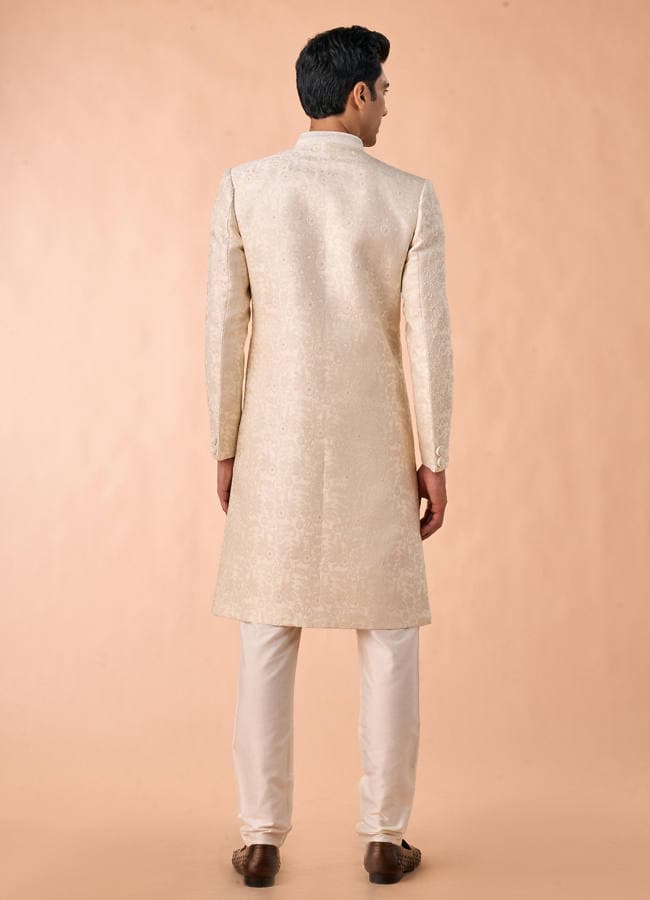 Elegant Cream Fantasy Sherwani