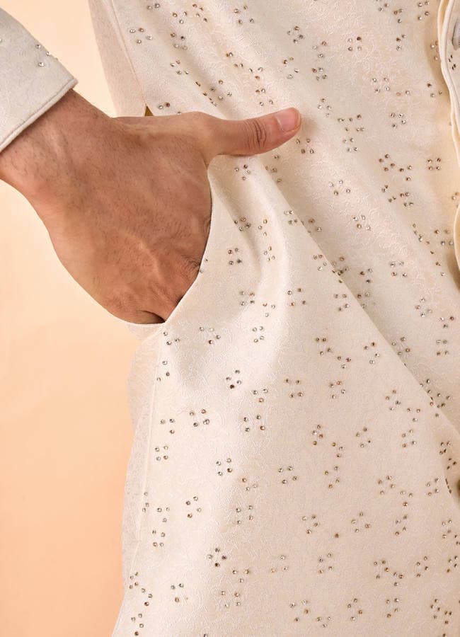 Exquisite Cream Ensemble Sherwani