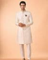 Exquisite Cream Ensemble Sherwani