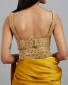 Yellow Satin Elegance Pre Draped Saree