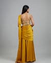 Yellow Satin Elegance Pre Draped Saree