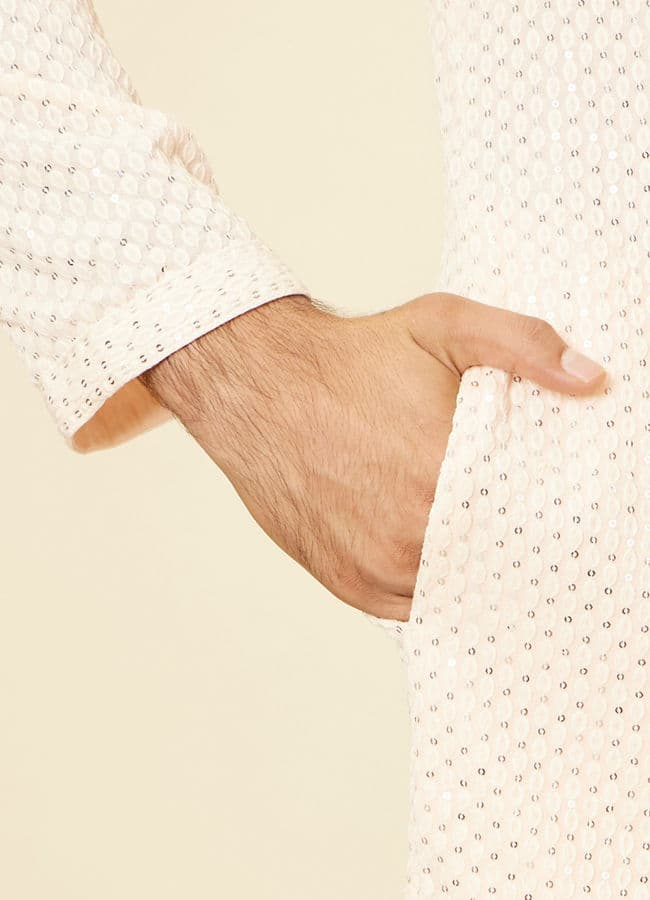 Peach Pearl Chikankari Kurta Set