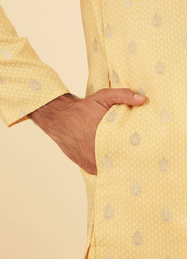 Saffron Yellow Adorned Kurta Pajama