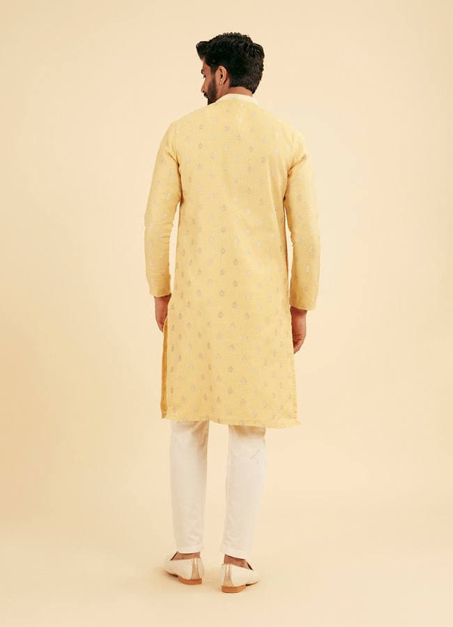 Saffron Yellow Adorned Kurta Pajama