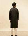 Midnight Black Embroidered Neckline Kurta Set