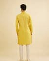 Canary Yellow Self Design Kurta Pajama