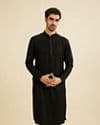 Midnight Black Embroidered Kurta Set With Sequin Work