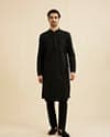Midnight Black Embroidered Kurta Set With Sequin Work