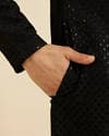 Midnight Black Embroidered Kurta Set With Sequin Work