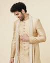 Antique Gold Stone Work Sherwani Set