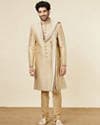 Antique Gold Stone Work Sherwani Set