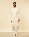 Rosewater Pink Petal & Fern Patterned Sherwani Set