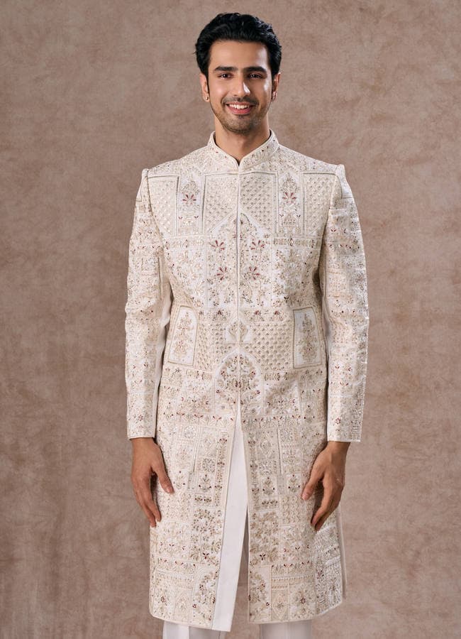 Exquisite White Sherwani