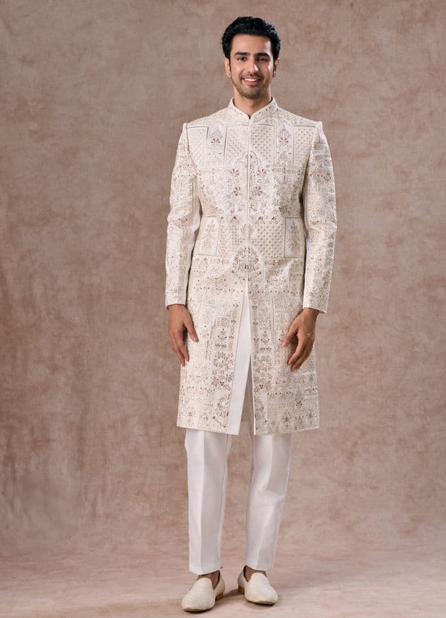 Exquisite White Sherwani