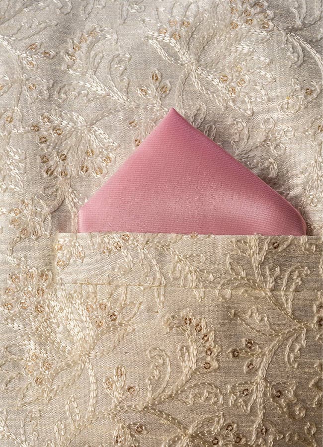 Gleaming Pink Satin Pocket Square