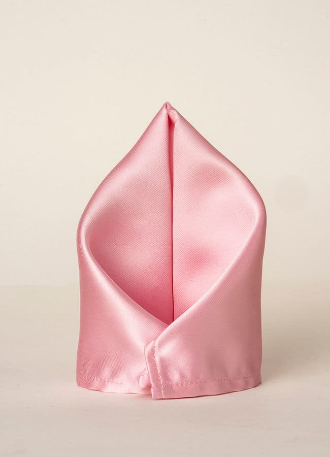 Gleaming Pink Satin Pocket Square