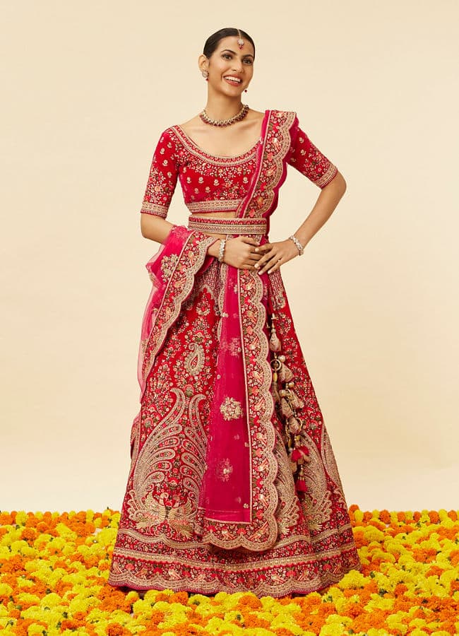 Rani Pink Embellished Bridal Lehenga