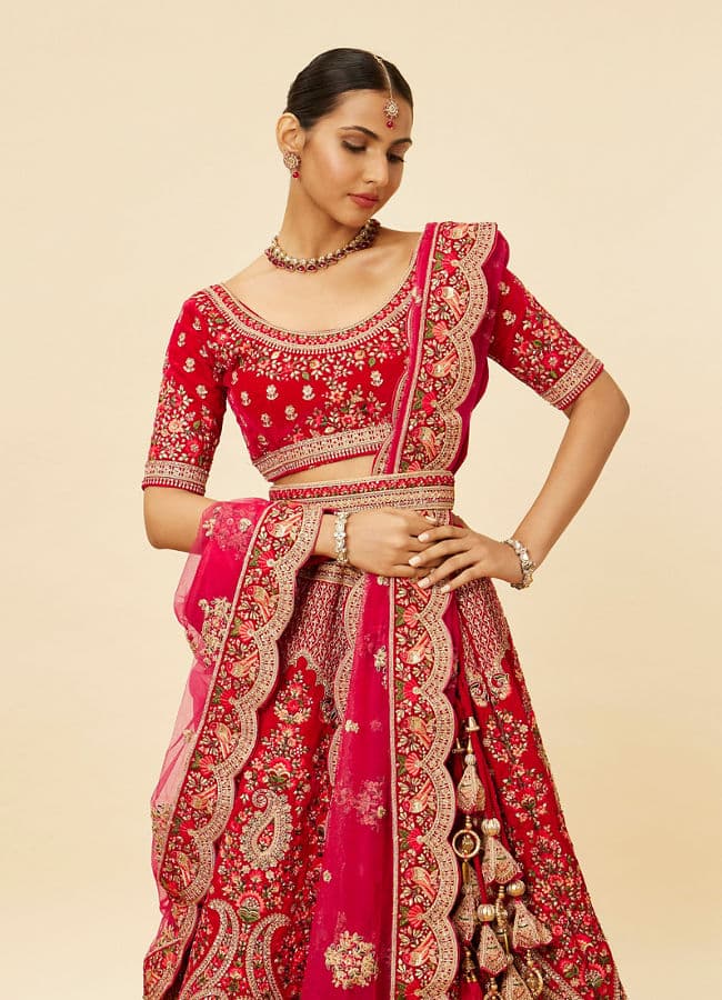 Rani Pink Embellished Bridal Lehenga