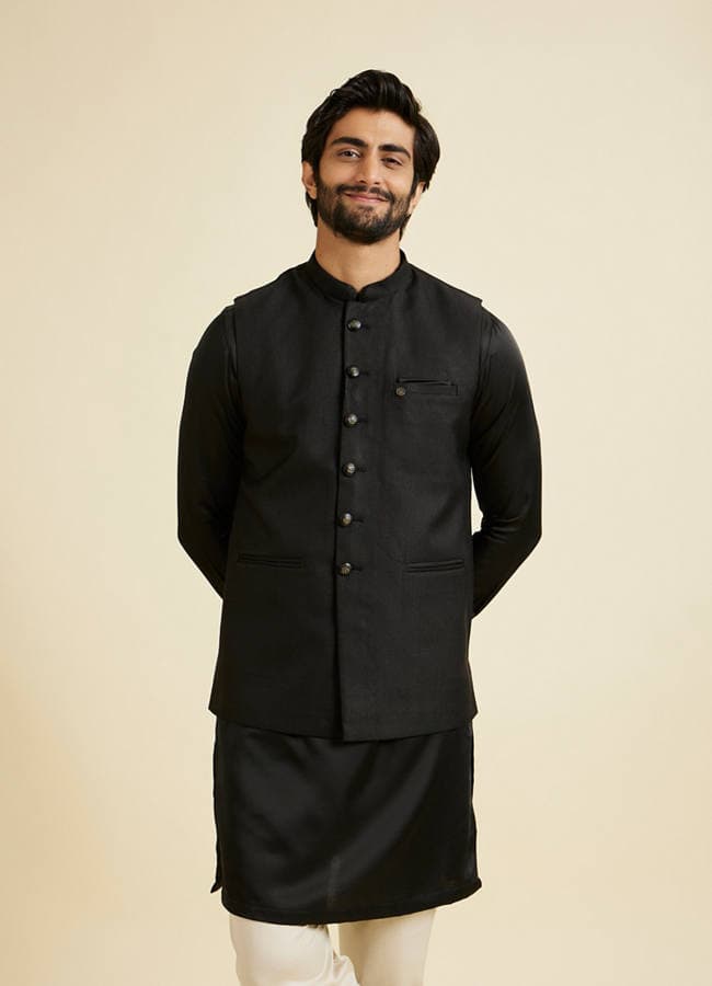 Black Extravaganza Nehru Jacket