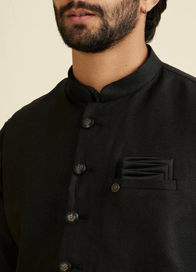 Black Extravaganza Nehru Jacket