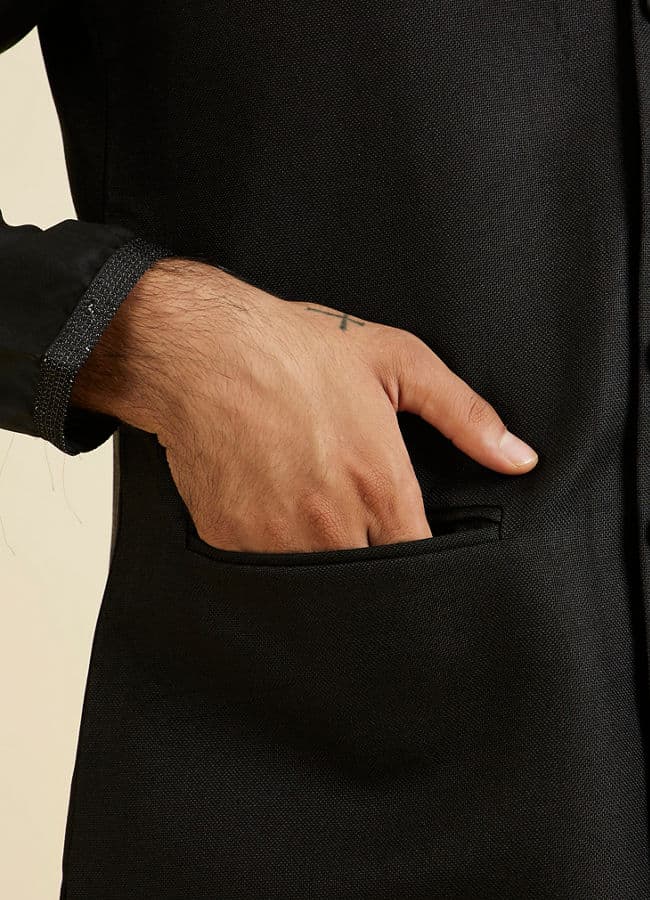 Black Extravaganza Nehru Jacket